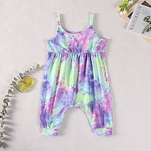 Toddler Baby Girl Jumpsuit One Piece Dinosaur Sleeveless Strap Romper Harem Pant with Pockets Summer Outfit Clothes2