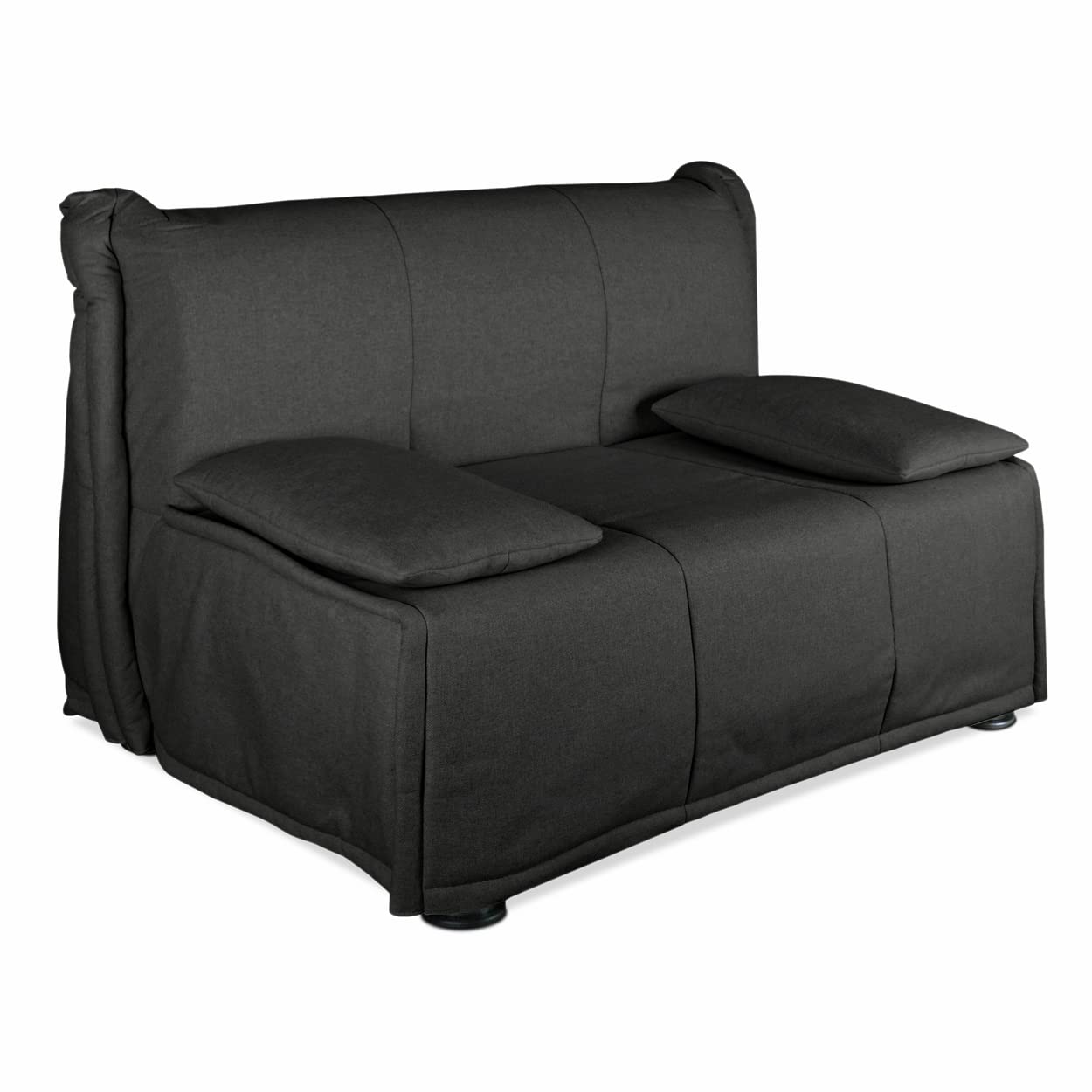 EVERGREENWEB - Divano letto Materasso Matrimoniale 140x190 cm in Waterfoam Ortopedico Prontoletto con Rivestimento sfoderabile e lavabile Cuscini supersoft abbinati color Nero - Evening Luxury
