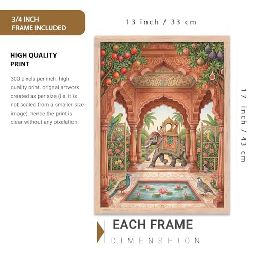 Image of kotart Traditional Art Wall Painting Home Decoration With Frame For Living Room Bed Room Hotel Wall Decor Digital Reprint Engineered Wood (13X17 inch)