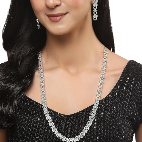 Circular AD Long Necklace Earring Set