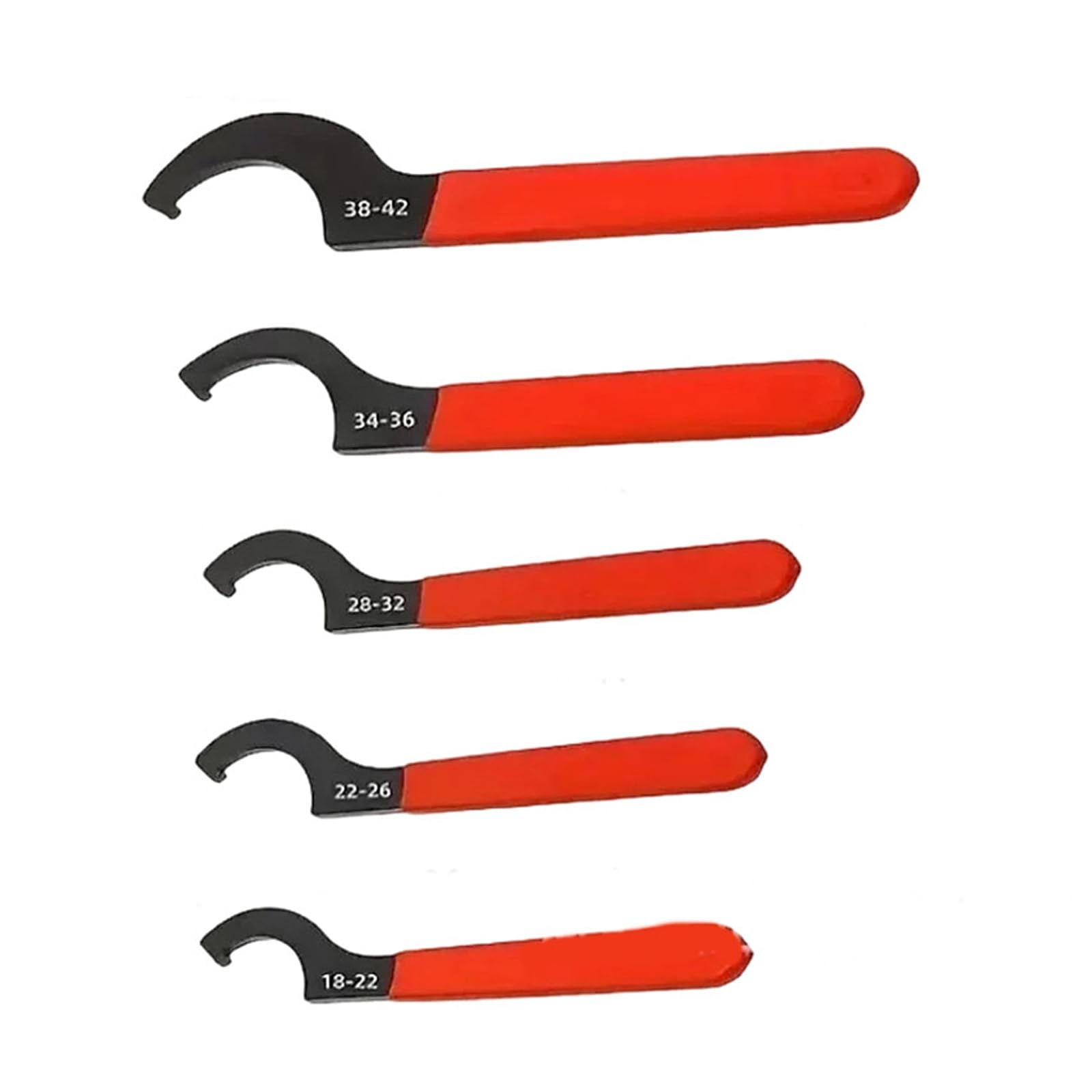 Professional High Carbon Steel Crescents Spanner Group in Red for Plumbing Repairs Curvilinear Head Spanner