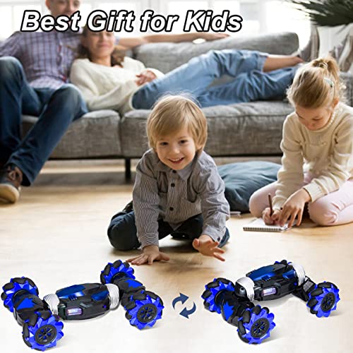 Kisportee Gesture Sensing Rc Stunt Car Toy For Boys, 1:16 Scale Hand Controlled Rc Car, 2.4Ghz 4Wd Remote Control Drift Twist Car With Light Music Birthday Gifts For Kids Boys 7 8 9 10 11 12 Year Old #TOP4