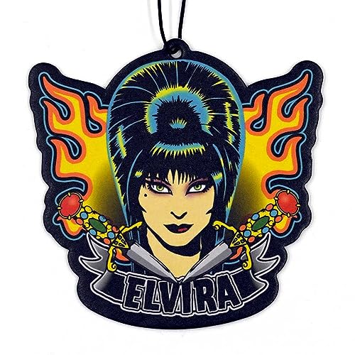Image of kreepsville 666 Hanging Horror Car Air Freshener Spooky Scent (Elvira Tattoo Flames)