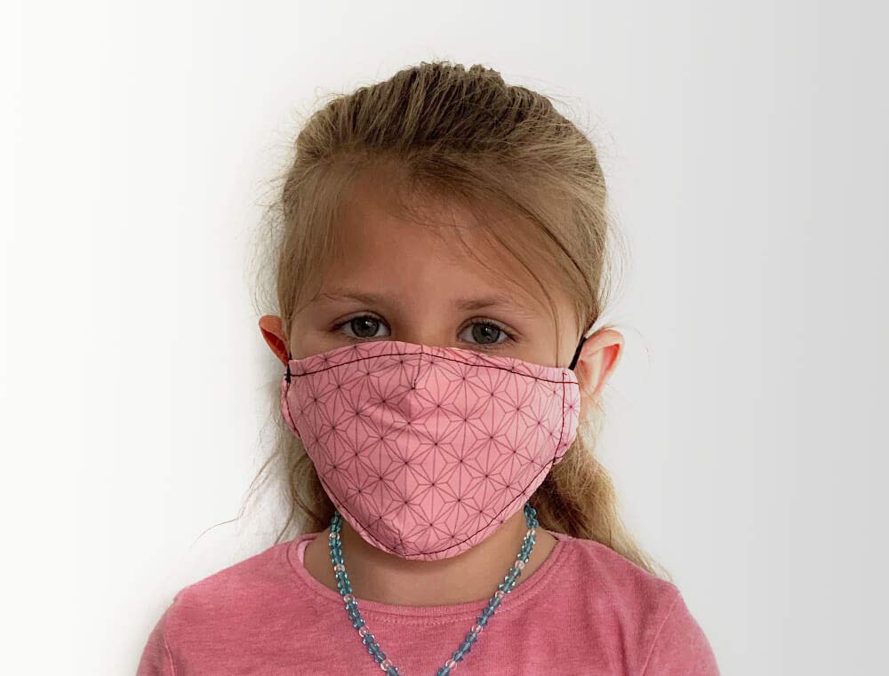 Children's Mouth Guard / Reusable Washable Face Mask / Everyday Mask - Checked Pink Type 2