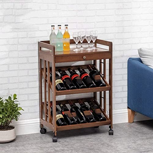 Soporte para botellas de vino moderno de bambú miniatura 2