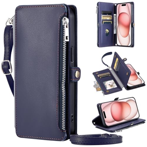 Custodie per Oppo Find X3 Neo, Tasca a portafoglio con cerniera, 8 slot per schede, Cover con cerniera per Oppo Find X3 Neo-07