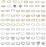 ♥ AMPLIAMENTE USO ♥ Garantizamos calidad y le ofrecemos diferentes necesidades para diferentes personas. Este conjunto de anillos está envuelto en una bolsa de terciopelo. El producto está muy bien empaquetado. Puedes usarlo a diario o regalarlo a tus amigos o familiares.