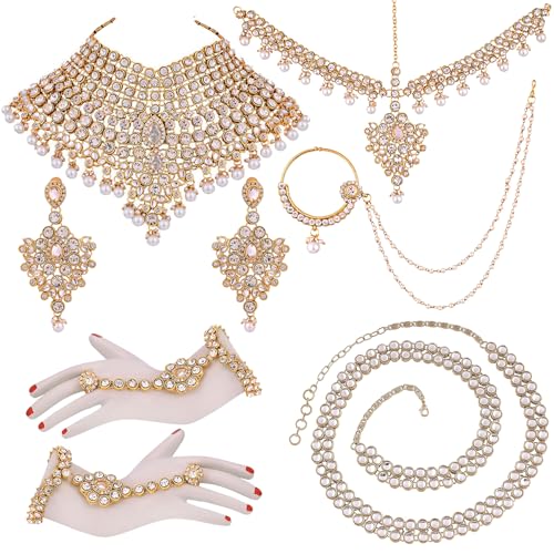 Peora American Diamond Studded Traditional Jodha Akbar Bridal Jew...