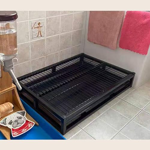 Bac à litière pour chien en métal noir 54x37 cm avec support de tapis pour chiot - 6