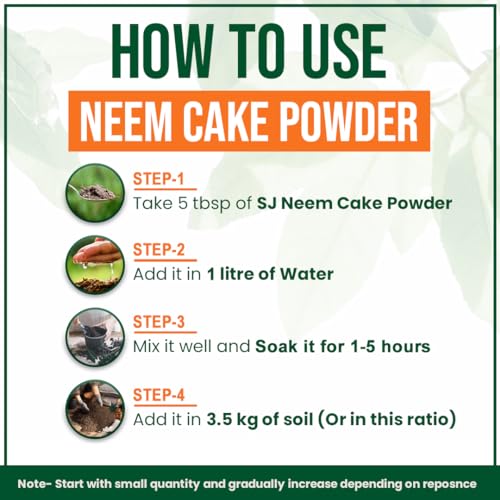 Image of SJ Organics Neem Cake Powder | Powerful Soil Enhancer for Vigorous Plant Growth (Pack of 1)