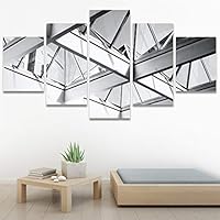 SIGNWIN 5 Panel Canvas Wall Art Solid Structures for Home Decorations Ready to Hang - 60