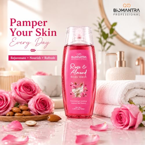Image of Rose & Almond Body Wash | Rejuvenating & Soothing Body Cleanser | Helps Improve Skin Texture | Moisturizing Daily Shower Gel for Soft & Healthy Looking Skin | 100ml