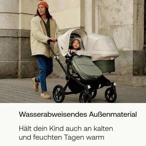 Bugaboo Ganzjahres Fußsack, unverzichtbares Kinderwagen-Zubehör für Jede Jahreszeit, wasserdichter und atmungsaktiver Fußwärmer, Pine Green – Ansicht 3