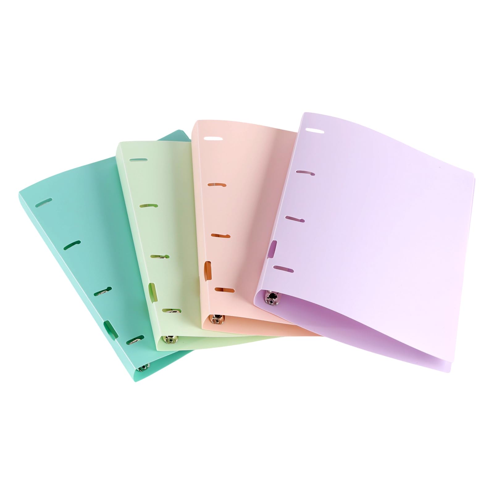 8 Stück Ringbuch A4, Pastell Herausnehmbarer Ringordner A4 mit 4-Ring-Mechanik, 4 Farben (Blau, Pink, Grün, Lila)，3,5 cm Rückenbreite Aktenordner, Geeignet für Büro und Familie