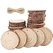 AGEOMET Natural Wood Slices 36pcs 3.1-3.5 Inches Craft Wood Kit with Holes Unfinished Predrilled with Jute Twine for Arts Christmas Wedding Ornaments DIY Crafts