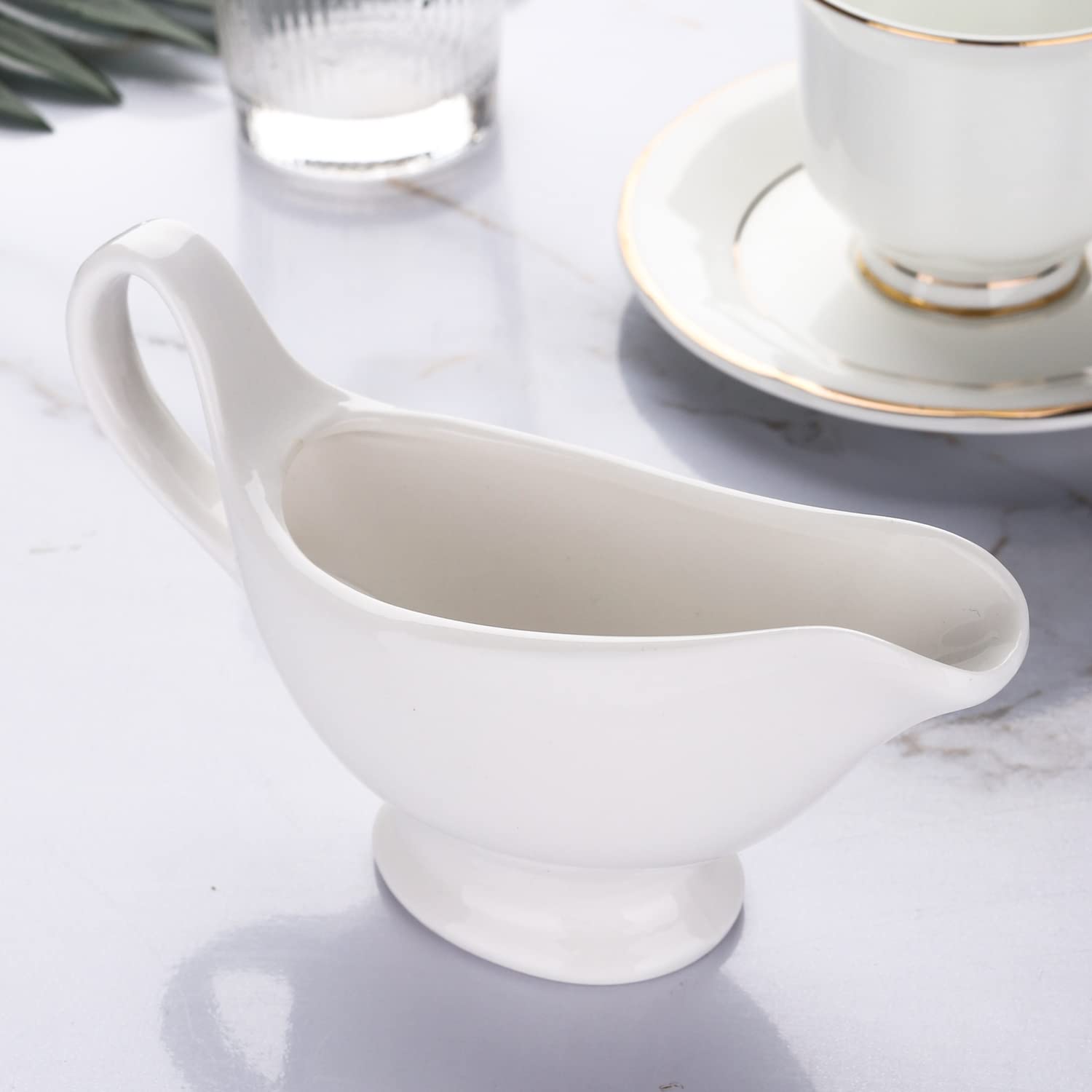Ceramic Gravy Boat Sauce Boat for Salad Dressing Creamer Broth