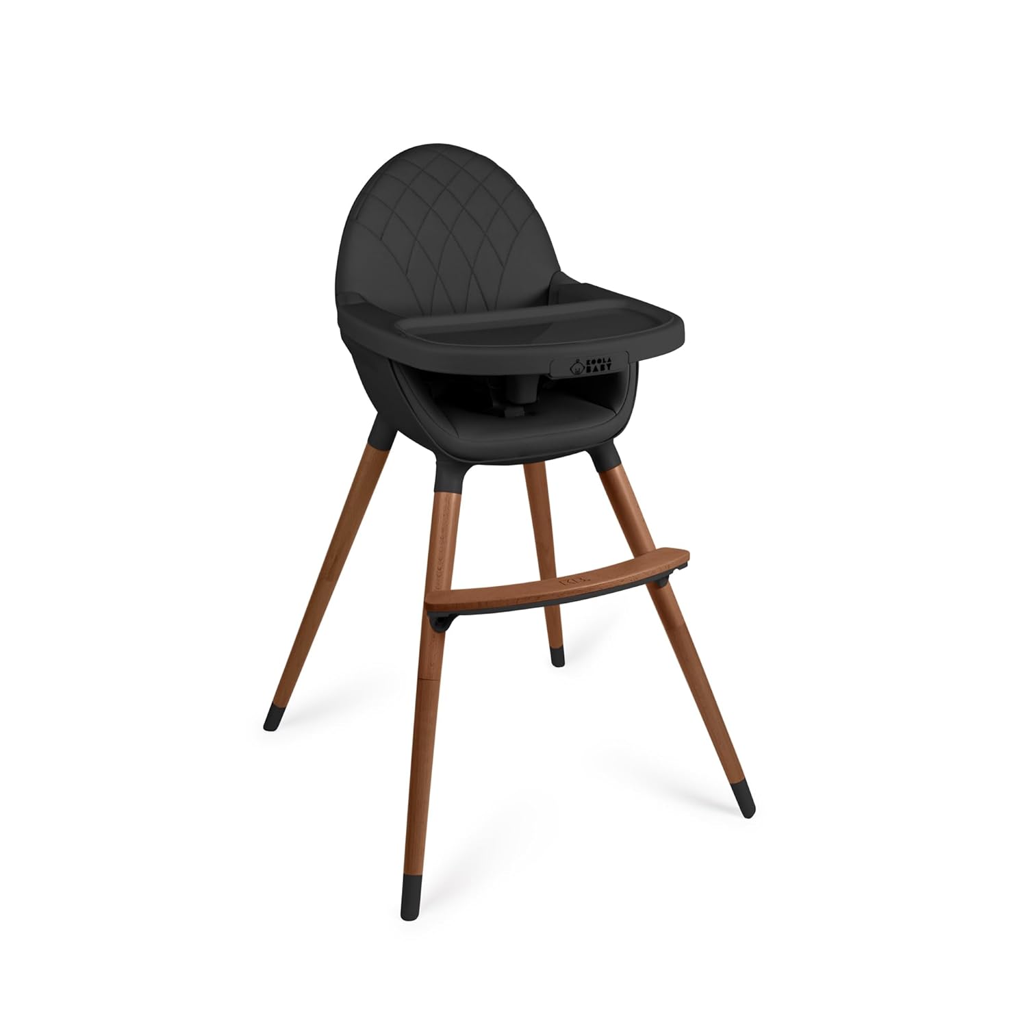 Convertible High Chair for Babies, Toddlers, Kids & Children - Wooden Highchair with Adjustable Height & Dishwasher Safe Tray - Wood Feeding & Dining Chair - Converts to Booster Seat (Black)