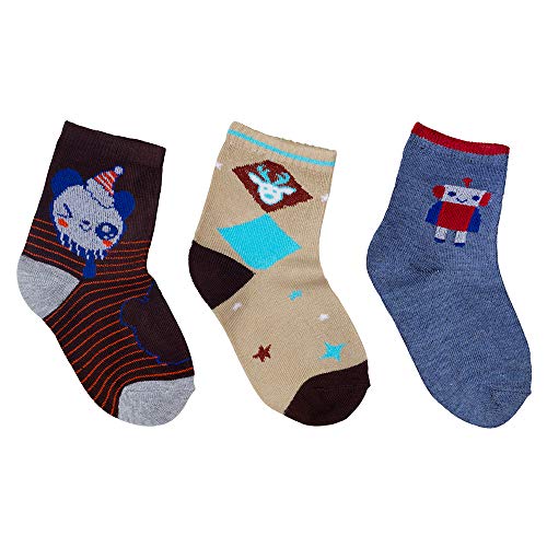 Kit 24 Pares Meias Infantil Menino Cano Longo Algodão Estampadas TAMANHO:4-6 ANOS;COR:COLORIDO