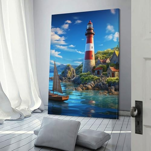 Impression sur toile phare côtier grand format déco murale de salon - 3