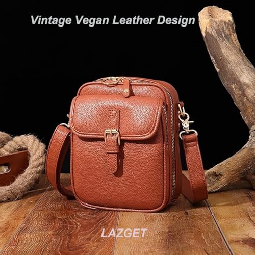 Leather Crossbody Bags for Women,Cross body Bag For Woman, Anti-Theft Vintage Built in Wallet3