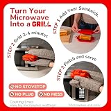 Mikrogrill | Mikrofalówka Grill Sandwich Maszyna do sera - Munchy Toastie Panini Press - Idealny prezent świąteczny (czerwony)