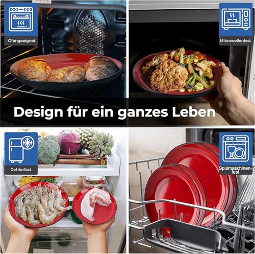 MIAMIO - Geschirrset 12 Personen/Steingut Geschirr Set 36-teilig, Tafelservice Steingut, Schüssel- und Teller Set - Spülmaschinen- und Mikrowellenfest - Le Papillon Kollektion (36 Teile Set)