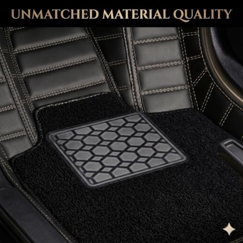 Image of Antiskid Premium 9D Car Mat Full Set for Mahindra XEV 9S 2026 | Luxury Leather Dual-Stitch Full Set 9D Car Floor Mat || 100% Waterproof ||Color: Black Beige