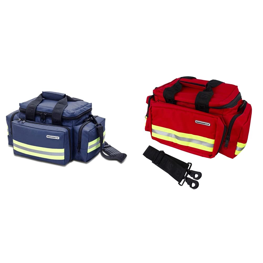 Elite Bags Bolsa para emergencias, Azul Marino, 44 x 25 x 27 cm + Bolsa Ligera para emergencias | roja