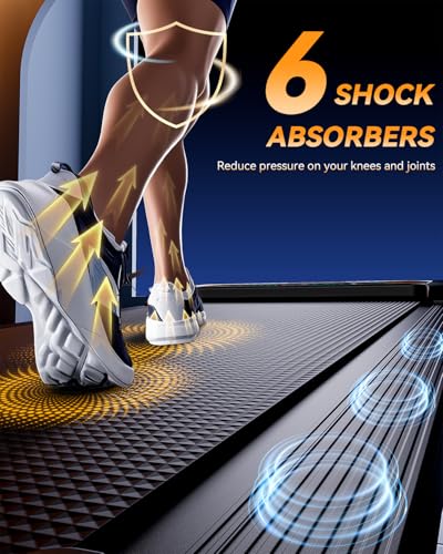 Image of Walking Pad Treadmill, WALKWAKE 8% Incline Walking Pads, Compact Under Desk Treadmill for Home, 330lb Capacity 2.5HP Running Machine for Walking Jogging with LED Display, Black