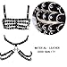 Women's Leather Body Harness Bra Garter Belt Set Punk Gothic Dance Carnival Costume Accessories (Black)