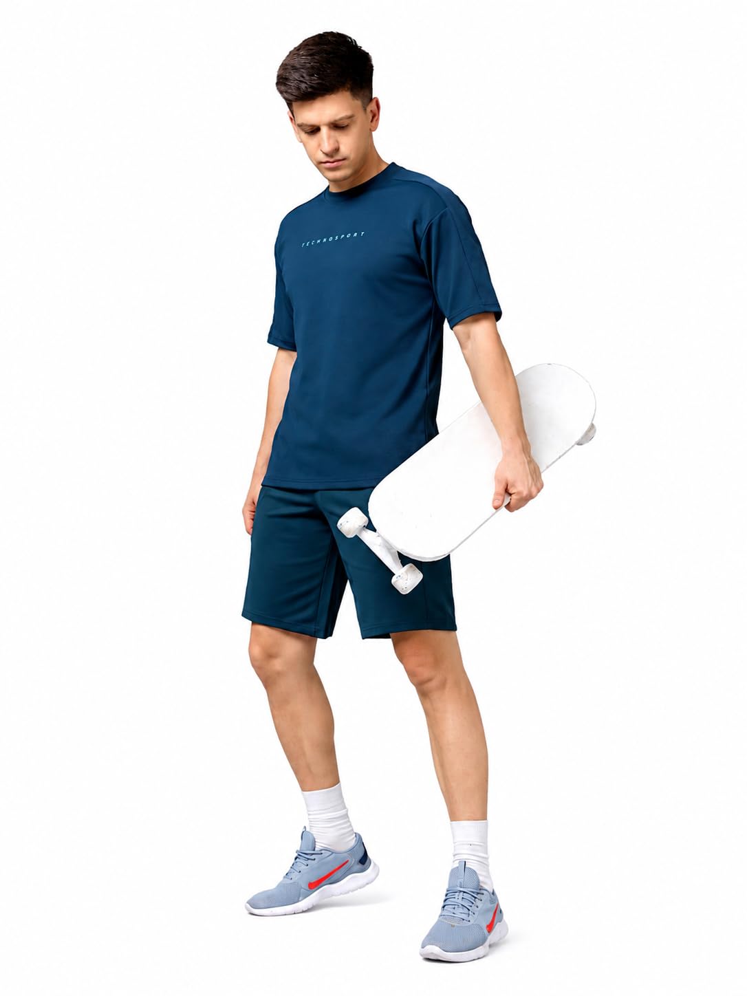 technosport Men's Oversized T-Shirt and Shorts Co-ord Set, Relaxed Fit, Lightweight Breathable Active and Casual Wear-picture-28