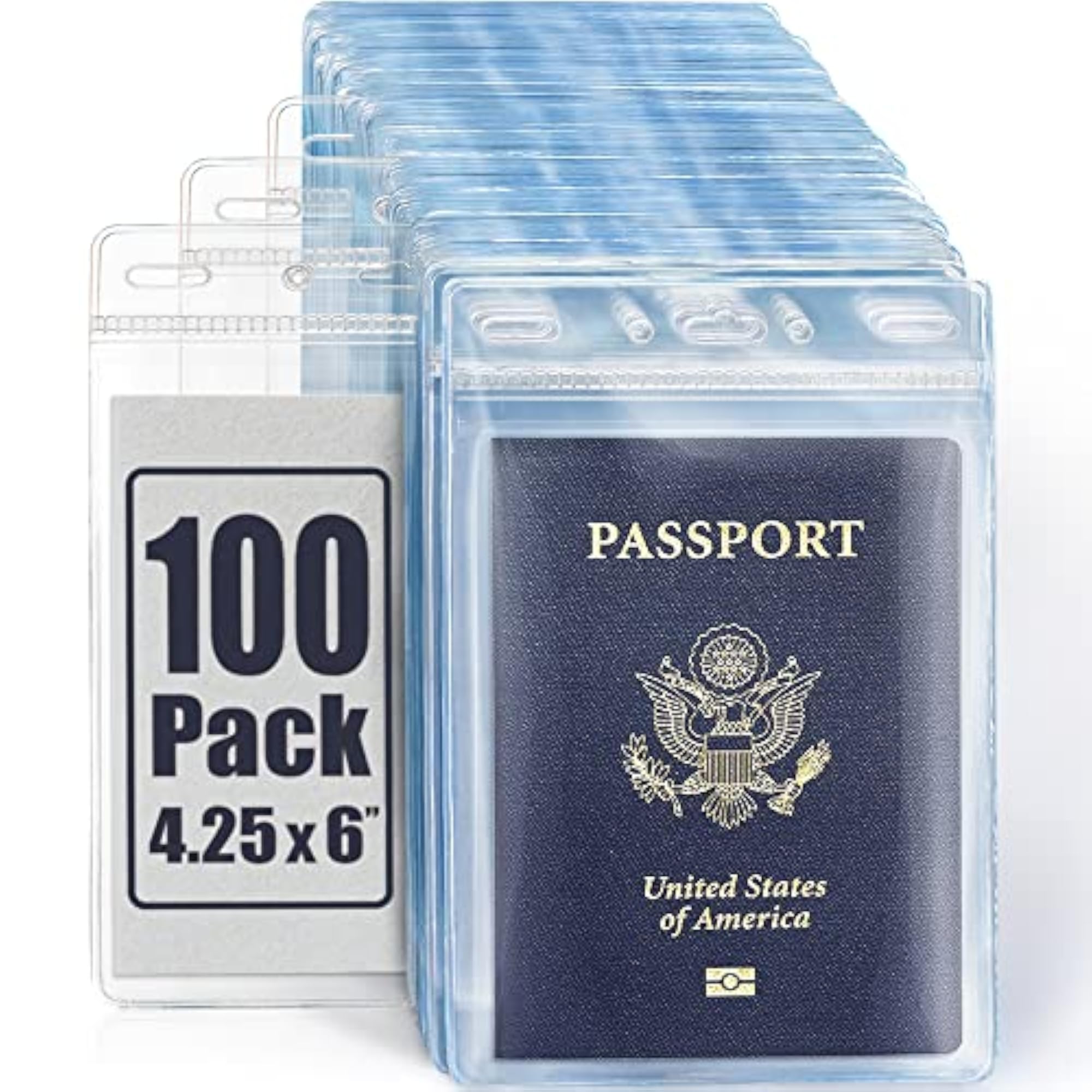 Extra Large ID Name Badge Holder, Zipperless Vertical Plastic