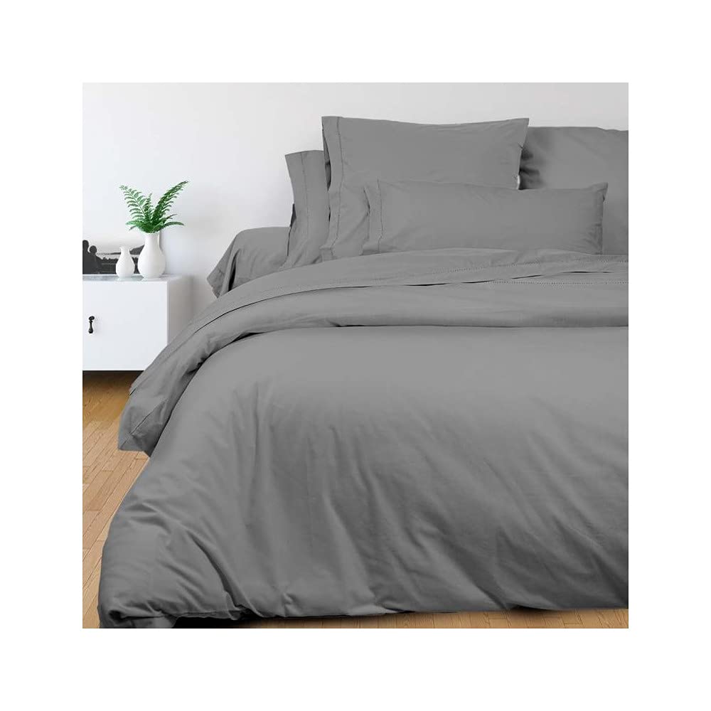 Soleil d'ocreDuvet Cover, Cotton, Grey, 260 x 240 cm