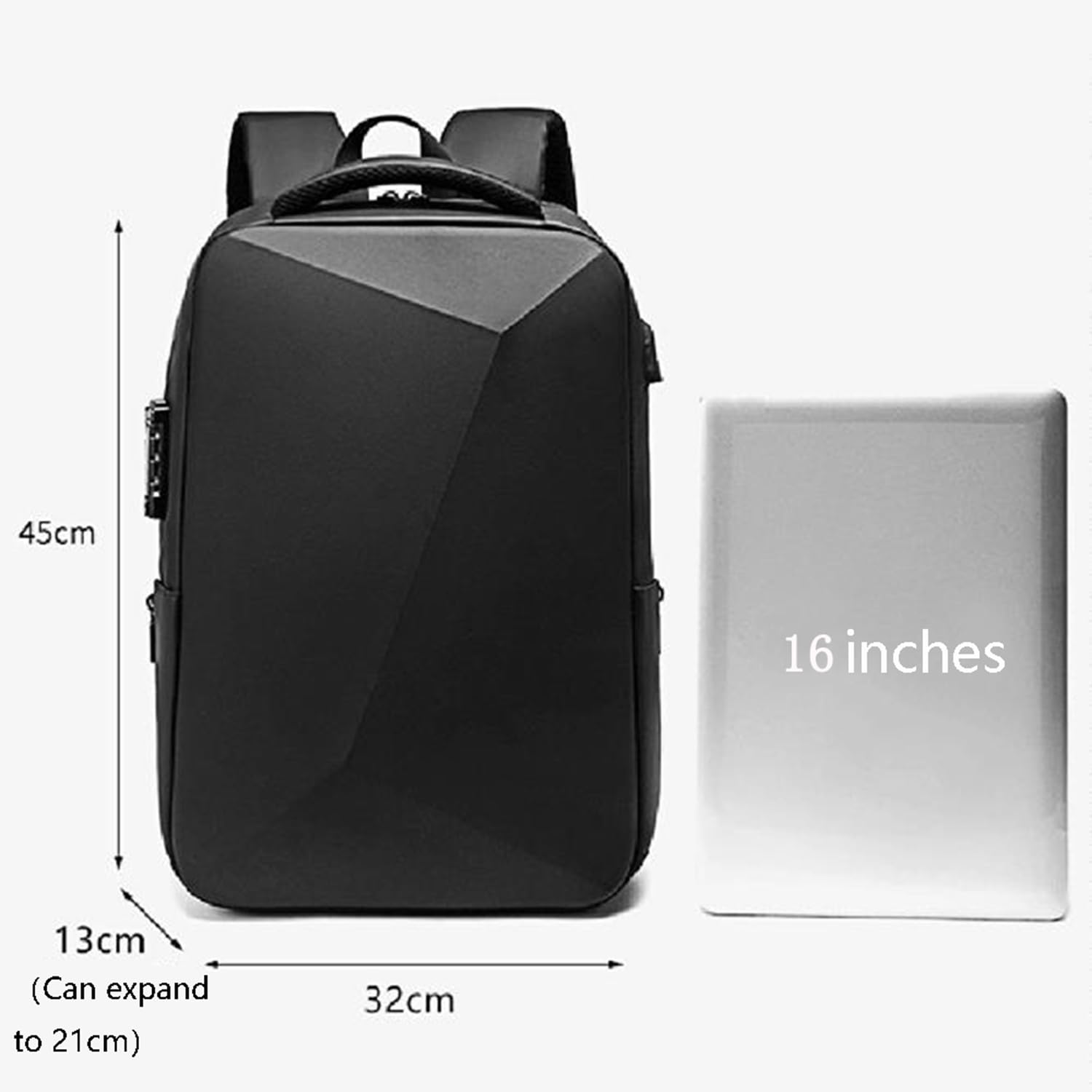 XINYASEE Borsa per computer di grande capacità zaino a guscio duro in EVA antifurto borsa per computer per studenti zaino espandibile per il tempo libero zaino da viaggio per affari