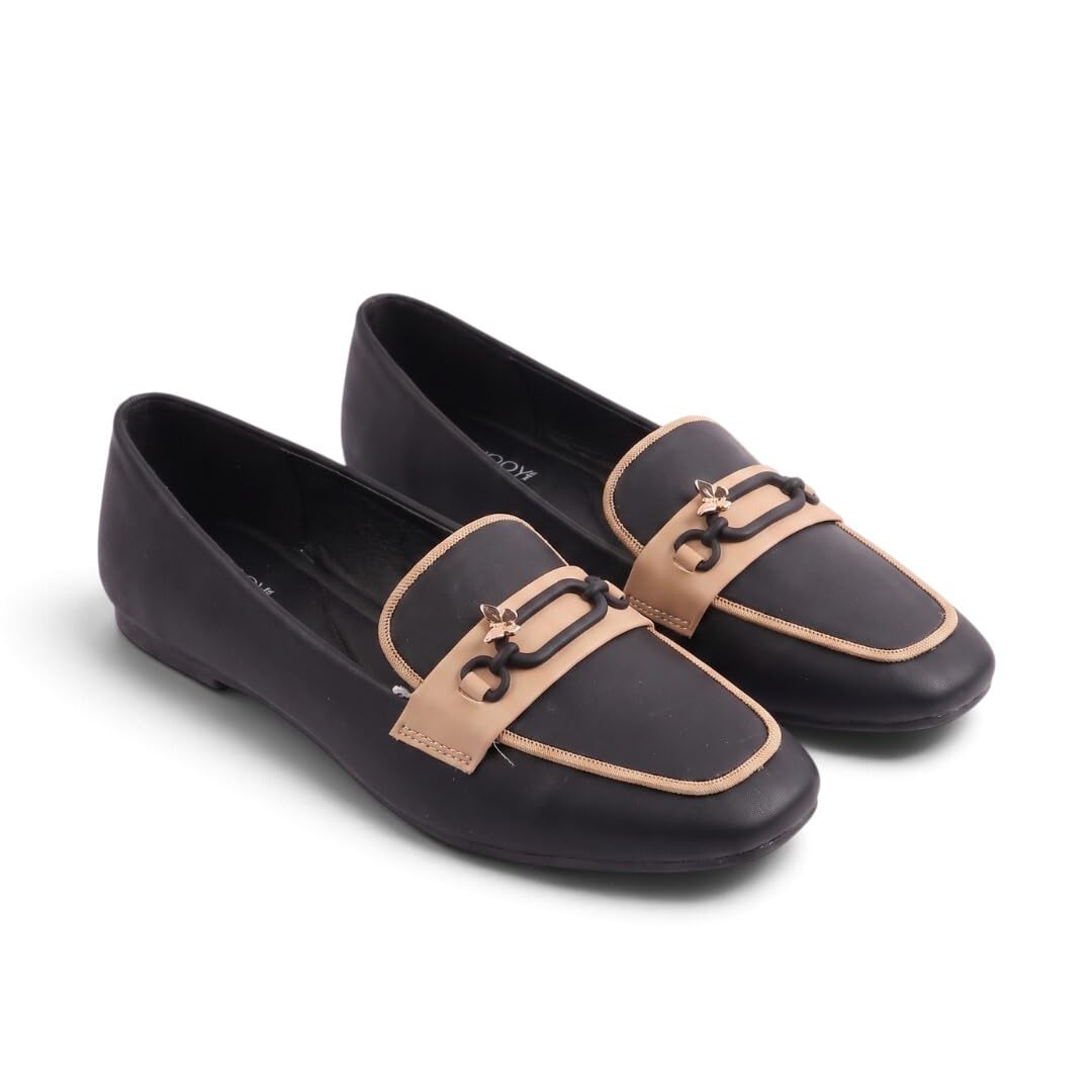 jodyhub Women's Black Loafer Mules | Slip-On Comfort Loafers with Cushioned Footbed | Casual, Office Backless Shoes for Women-picture-18