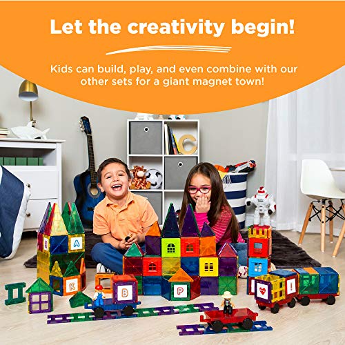 Best Choice Products 110-Piece Kids Colorful Magnetic Tiles Set 3D Construction Magnet Building Blocks Educational Stem Toy With Carrying Case #TOP4