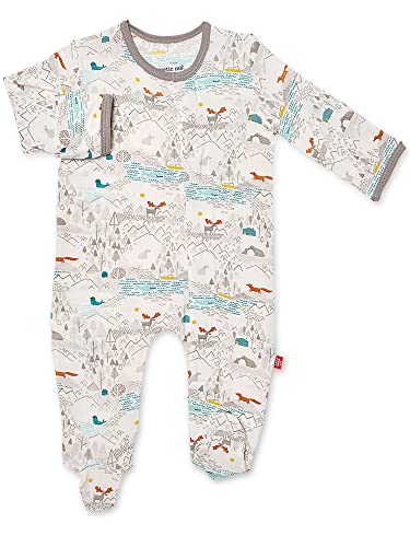 Image of Magnetic Me Footie Pajamas Soft Modal Baby Sleepwear with Quick Magnetic Fastener | Boys and Girls Sleeper Preemie-24 Months