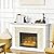 HOMCOM 31.5" Electric Fireplace with Mantel, 1400W Freestanding Fireplace Heater with Remote Control, Overheat Protection, Timer, White