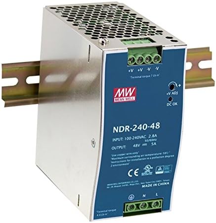 DIN Rail PS 240W 48V 5A NDR-240-48 Meanwell AC-DC SMPS NDR-240 Series MEAN WELL Switching Power Supply