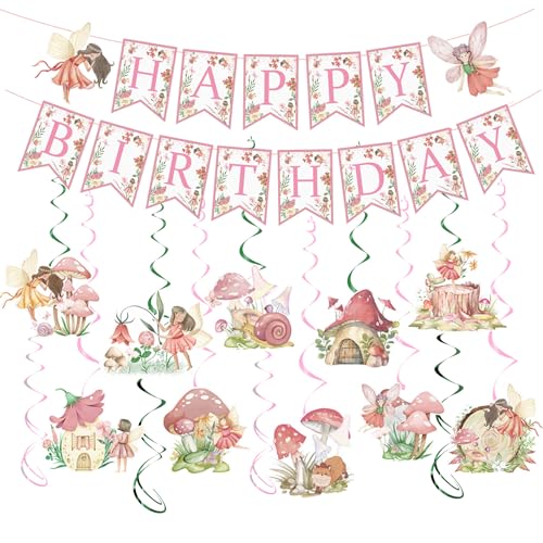 Rngmsi Fairy First Birthday Decorations, Fairy 1st Bday Party Decor for...