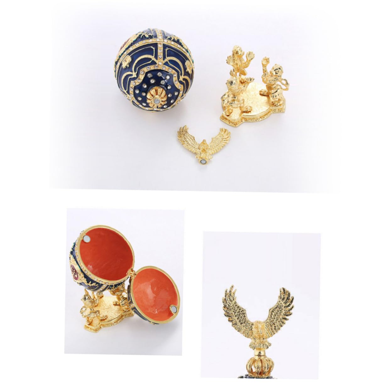 PRETYZOOM Decorazione Uovo di Pasqua in Stile Russo in Lega, Ornamento Creativo per Desktop e Soggiorno, Adorno Elegante e Stiloso la Casa