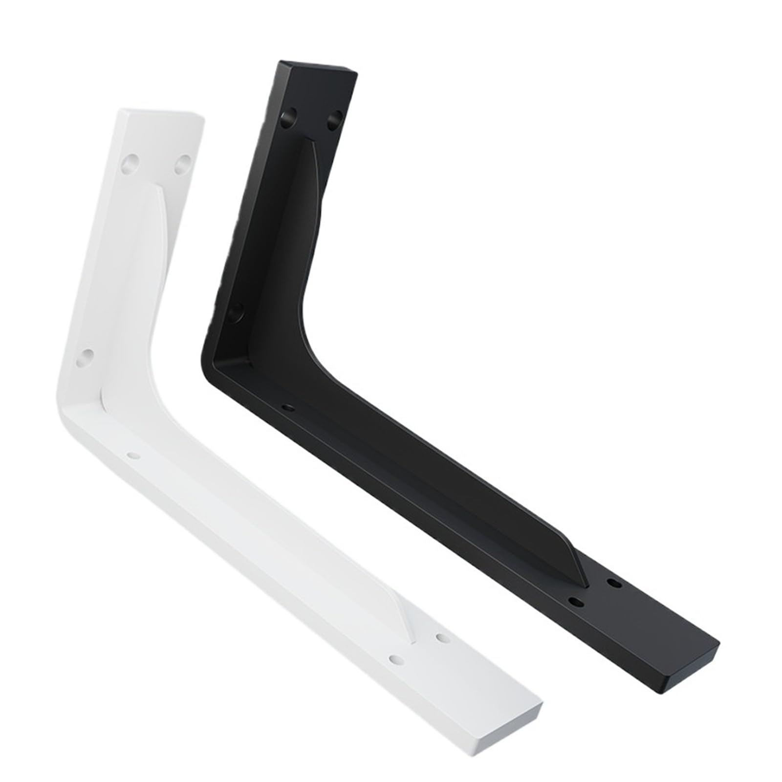 Wsporniki w kształcie litery L, Wsporniki do półek ściennych 5 cm szerokość 2 mm grubość 14-45 cm wielokolorowe opakowanie 4 szt(40cm black)