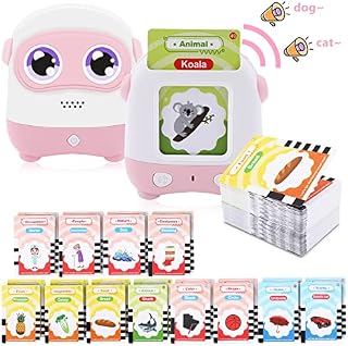 LINGSFIRE Talking Flash Cards Early Educational Toys for 2 3 4 5 6 Year Old Boys Girls, Preschool Learning Reading Machine with 220 Words & Question Test, Montessori Interactive Toy Gift for Toddlers