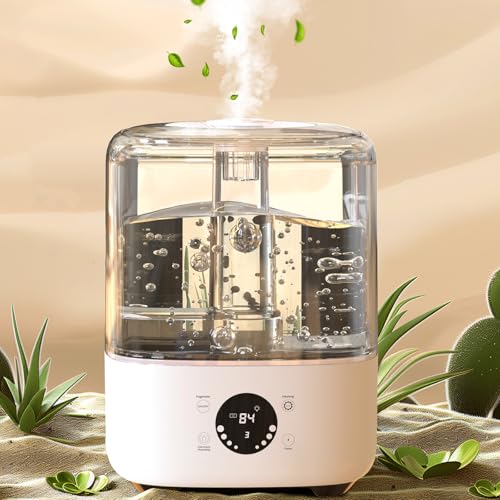 Yopower Humidifier, Cool & Warm Mist Air Humidifier for Baby, Pet, Plants with Humidity Adjustment, 5L Top Fill Humidifiers/w 8H Timer UV Sterilizing Fragrance Diffusing, Bedroom Indoor Vaporizer