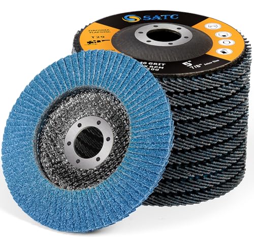 SATC Flap Discs 40 Grit 125mm Zirconia 10 Pack Grinding Discs Type 29 Sanding Discs for Angle Grinder to Sanding Grinding Metal Wood