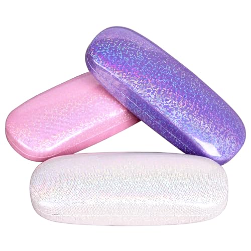 Image of ADBGV 3Pcs Unisex Hard Shell Eyeglasses Cases, Protective Case For Glasses,Sunglasses Case with Cleaning Cloth