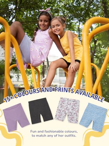 Image of mackly Girls Inner Shorts (Pack of 2) | 2-in-1 Seamless Panty Shorts with Gusset | Soft Breathable Base Layer for Dresses, Skirts