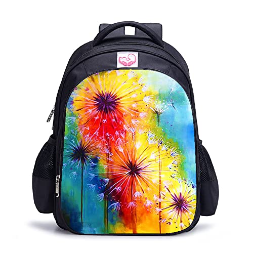 Sac à dos scolaire pour enfants pissenlit cartable voyage imprimé 3D 16"