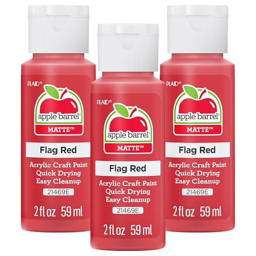Apple Barrel Acrylic Paint in Assorted Colors Flag Red (Pack of 3) 2 oz 21469EA- (Pack of 3)