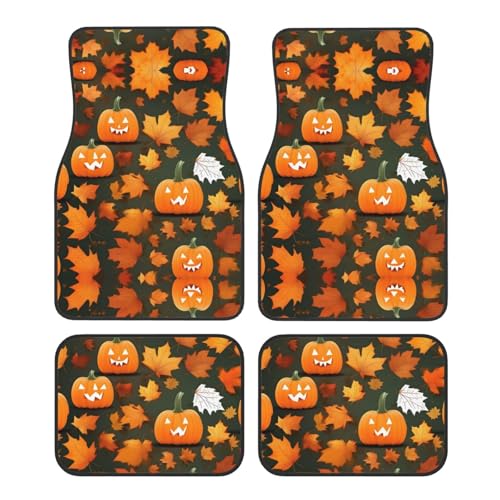Tapis de voiture avec imprimé citrouille universel pour protection berline et SUV